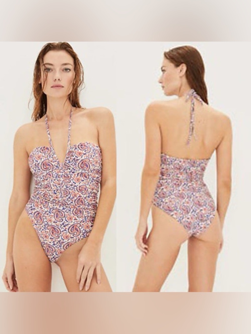 Veronica Beard hazina one piece halter bathing suit size xs